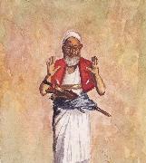 William Simpson A Muslim with Raised Hands oil painting